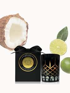 Lime & Coconut Crystal Series Long Burning Pure Coconut Wax Candle 150gm