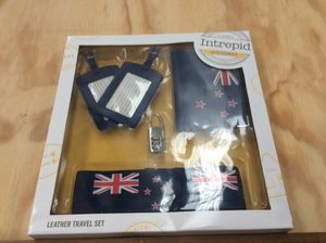 Home: Leather Travel Set 5 Piece