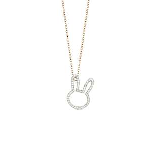 Charms & Pendants: 18k Diamond Bunny Pendant