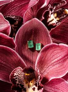 Emerald Baguette Earrings