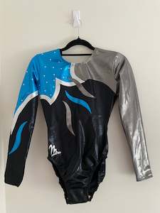 Long Sleeve: Milano Grey, Black and Teal Long sleeve with diamantes