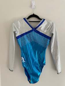 Long Sleeve: Milano Turquoise, Silver and blue long sleeve with diamantes