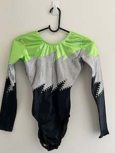 Long Sleeve: Milano long sleeve black silver and lime