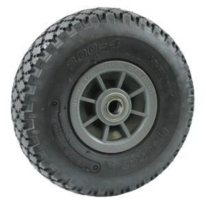 Wheels: 3.00-4 Diamond Tread Pneumatic Wheel with Flange Bearing