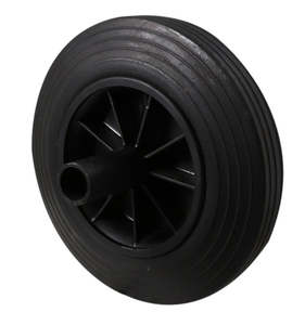 Wheels: 200mm Black Rubber Wheelie Bin Wheel ~ 100KG Rated