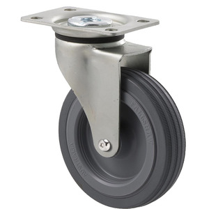 Castors Light Duty 50kg 100kg: 100mm Grey Rubber Light Duty Castor - 50KG Rated