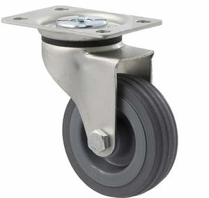75mm  Grey Rubber Light Duty Castor - 50KG Rated