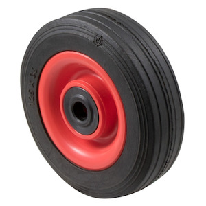 Wheels: 125mm, 150mm or 200mm Black Rubber Utility Wheels