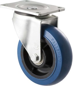 Castors Heavy Industrial 300kg 600kg: 150mm Blue Rubber Castors - 400KG Rated
