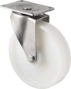Castors Stainless 150kg 500kg: 200mm Nylon Stainless Steel Castors - 500KG Rated