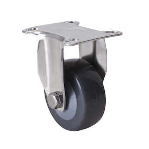 63mm Polyurethane Stainless Steel Fixed Plate Castor – 60kg Rated
