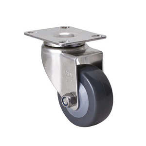 63mm Polyurethane Stainless Steel Swivel Plate Castor – 60kg Rated