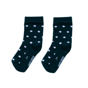 Baby: Baby Merino Crew Socks | Forest Green Dots