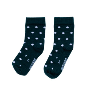 Kids: Kids Merino Crew Socks | Forest Green Dots