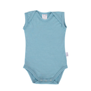 Baby Clothing: Singlet Merino Bodysuit | Sky Blue