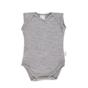 Baby Clothing: Singlet Merino Bodysuit | Grey Marle