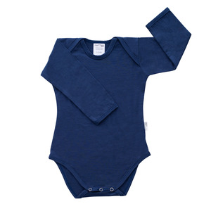 Baby Clothing: Long Sleeve Merino Bodysuit | Navy