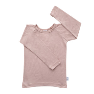 Kids Clothing: Merino Long Sleeve Top | Blush