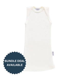 Singlets: Baby Merino Envelope Neck Singlet | Vanilla