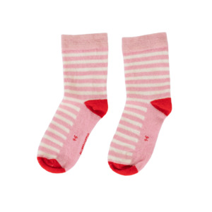 Crew Merino Socks  | Light Pink Stripe