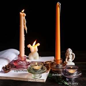 Slim Textured Glass Tealight Holder - Sweet As Decor NZ