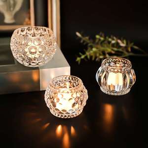 Gorgeous Bubble Clear Glass Tealight Holder - Sweet As Decor NZ