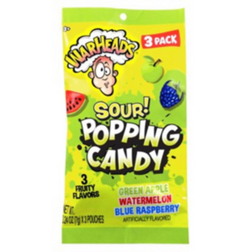 WarHeads Sour 3pk Popping Candy Peg Bag