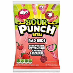 Customer Favourites: SOUR PUNCH BITES PEG BAG - RAD REDS