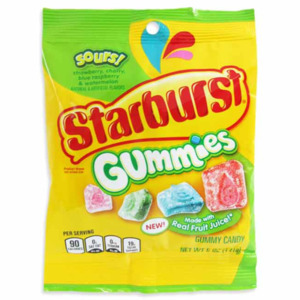 Customer Favourites: STARBURST GUMMIES PEG BAG - SOUR