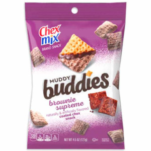 Grocery: CHEX MIX MUDDY BUDDIES BROWNIE SUPREME SNACK MIX PEG BAG