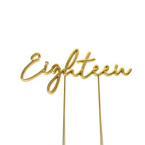 Occasions: Eighteen Metal Cake Topper