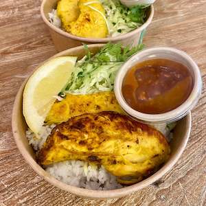 Platters Catering Boxes: Lunch - Satay Chicken, Rice and Salad Bowl (GF)