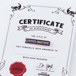 Certified Smartarse Award Badge