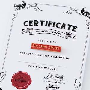 Retro Award Badges: Bullshit Artist Award Badge