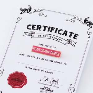 Retro Award Badges: Head Drama Queen Award Badge