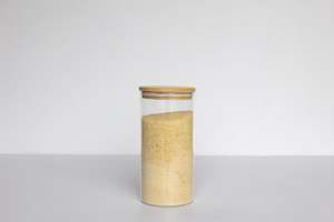 Round Glass Bamboo: Round Glass & Bamboo Jar 1300ml