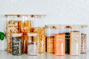 Square Glass Bamboo: Square Glass & Bamboo Pantry Starter Pack