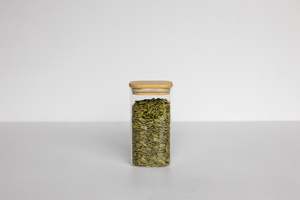 Square Glass & Bamboo Jar 800ml