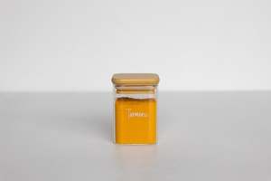 Square Glass Bamboo: Square Glass & Bamboo Jar 200ml