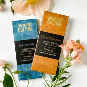Products: Solomons Gold organic artisan chocolate - Sweetpea and Jasmine