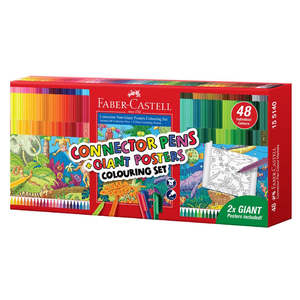 Colouring: Faber-Castell Connector Pens 48pk with Giant Posters