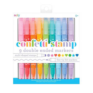 Colouring: OOLY Confetti Stamp Double-Ended Markers 9pk