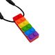 Rainbow Lego Brick Silicone Chew Pendant