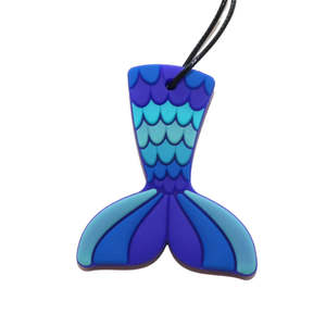 Jellystone Designs Silicone Chew Pendant - Mermaid Tail Ocean