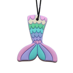 Jellystone Designs Silicone Chew Pendant - Mermaid Tail Pastel