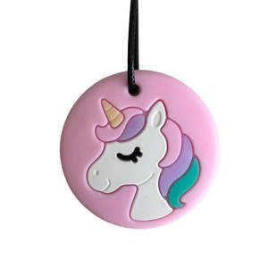 Jellystone Designs Silicone Chew Pendant - Unicorn Pink