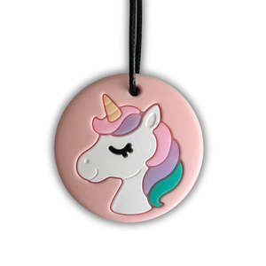 Jellystone Designs Silicone Chew Pendant - Unicorn Peach