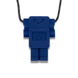 Jellystone Designs Silicone Chew Pendant - Robot School Blue