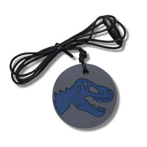 Jellystone Designs Silicone Chew Pendant - Dino Grey