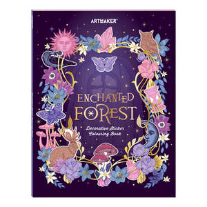 Art Maker Decorative Sticker Colouring Book - Enchanted Forest